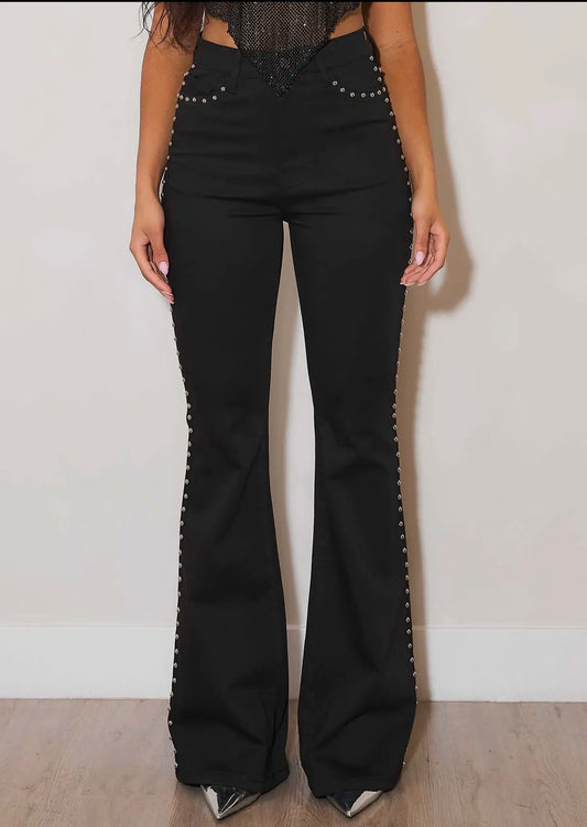 Midnight Rodeo Studded Flares